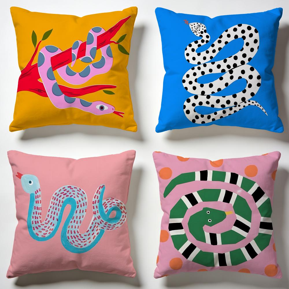 Wild Graffiti Snake Cushion Cover Soft Pillow Cases for Home Bedroom Living Room Sofa
