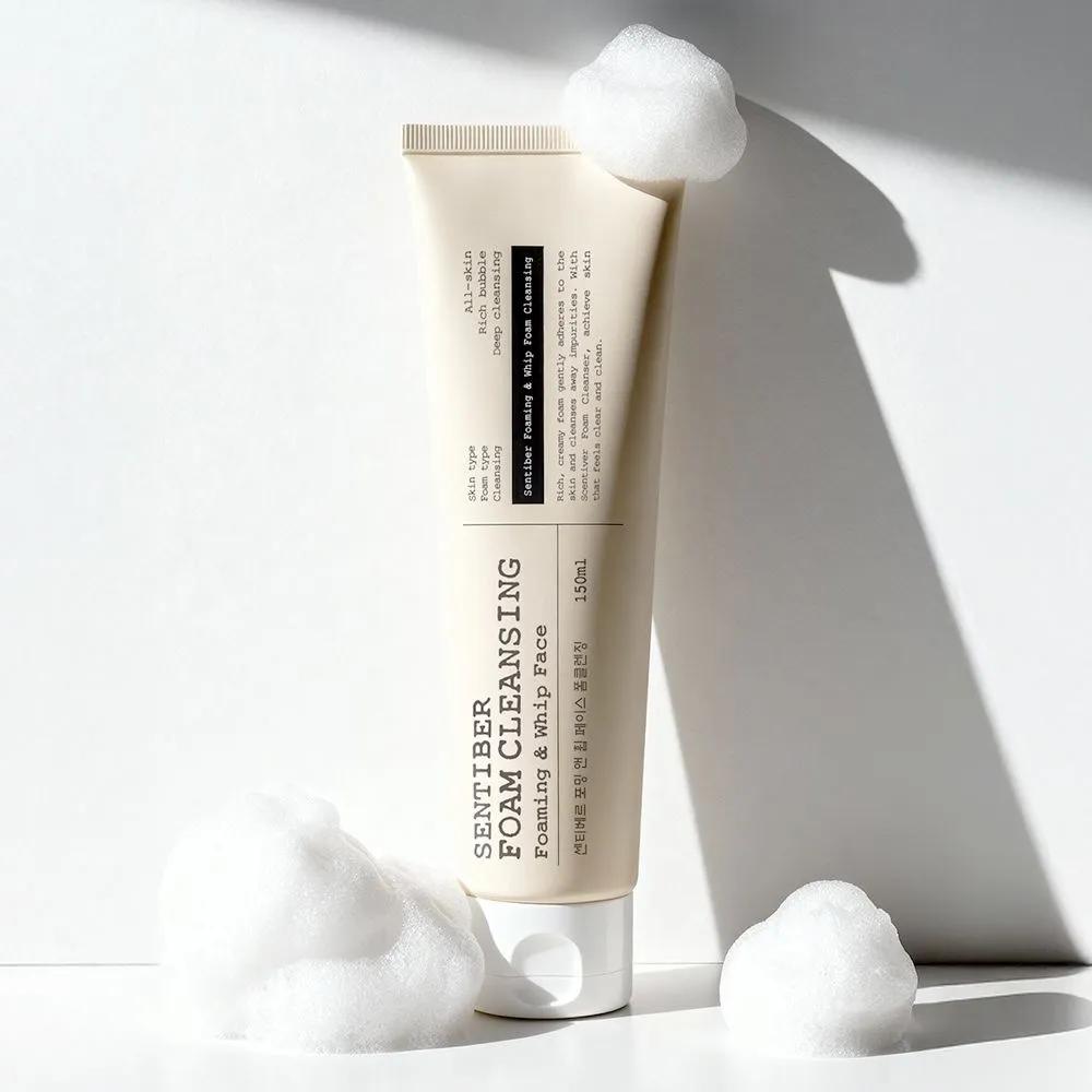 1+1 Sentiber Hyaluronic Acid Foam Cleansing 150ml Large Size Cleansing Foam Facial Cleanser Foam Cleanser Bubble Foam
