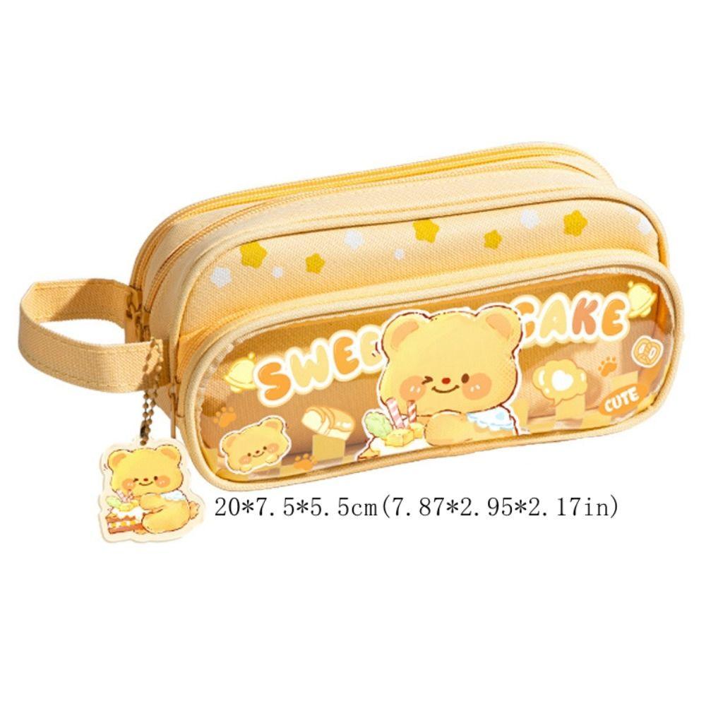 Large Capacity Candy Colored Pencil Bag Dopamine Pencil Case Stationery Storage Bag  Students