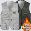 Men's Spring/Autumn Cotton Multi-Pocket Vest - Outdoor, Casual, Sleeveless Jacket for Middle-Aged & Elderly. Perfect for Fishing & Daily Wear.