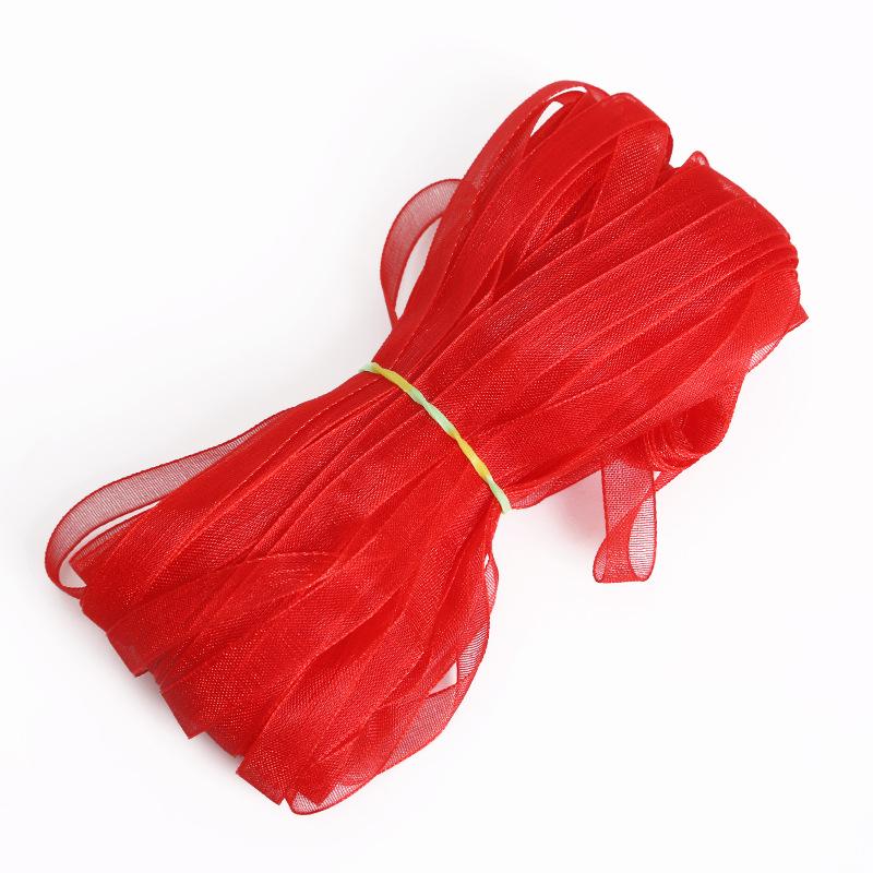 6mm Transparentes Chiffon-Satinband für DIY-Bastelarbeiten: Ohrringe, Haarschmuck, Hutstricken - 18m/Packung