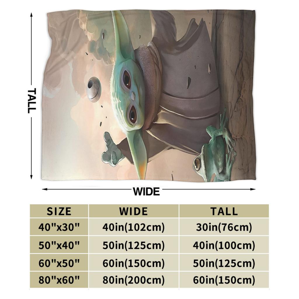 Cute Baby Yodas W-Warss Film Blankets Flannel S-Stars Soft Throw Blanket for Bedroom Sofa Bedspread