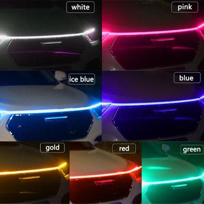 Multicolour Car Led Decoration Lights 1.8m 1.5m Strip Car Engine Cover Daytime Running Light Universal Decor Lamp Start Scan