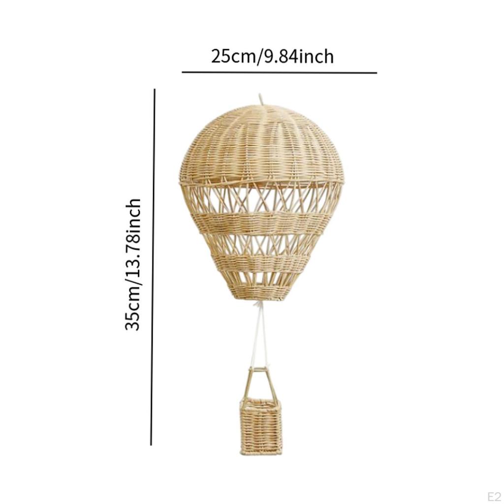 Rattan Air Balloon Wall Hanging Photography Birthday Gift Backdrop Creative for Apartment Office