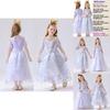 White Queen Costume For Children With Polyester Fabric For Theatrical Performances