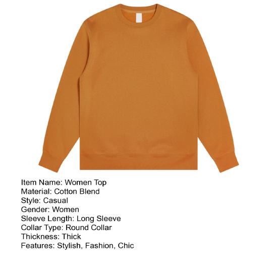 Women's Fleece Lined Sweatshirt Loose Fit Crewneck Pullover Top Long Sleeve Casual Fall Warm Clothes