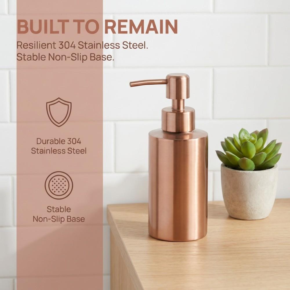 Dispenser Sapone Acciaio Inossidabile Oro Rosa Pompa Dispenser Liquidi Flacone Salone Casa Hotel Ufficio