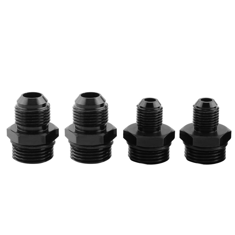 Universal Aluminum 44mm Car Inline Oil Fuel Filter With AN6 AN8 Adapter Fittings Black