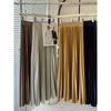 Women's Pleated Skirt Drooping Metallic Swinging Pleated Skirt Spring and Summer Dress