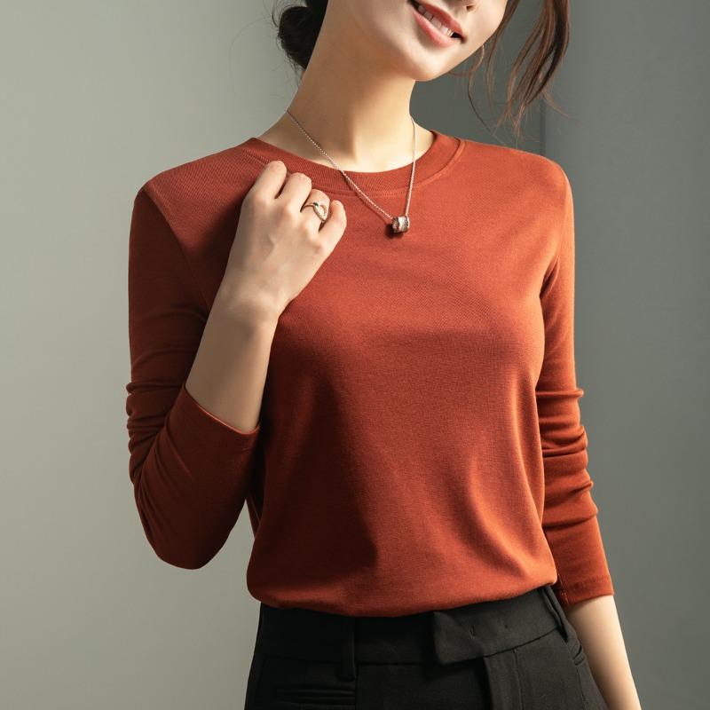 [Liu Wen] Muscle bottom clothes Tencel wool Maillard wears a bottom coat top to keep warm women