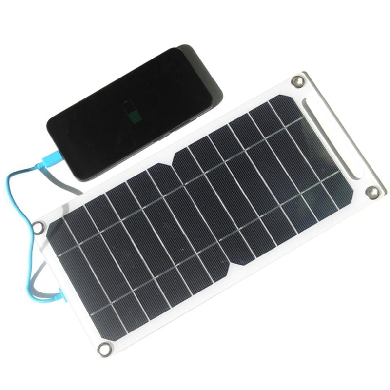 10W Solar Panel 5V Monocrystalline Silicon Solar Cell DIY Cable Waterproof Outdoor Rechargeable Power Charger For Phone