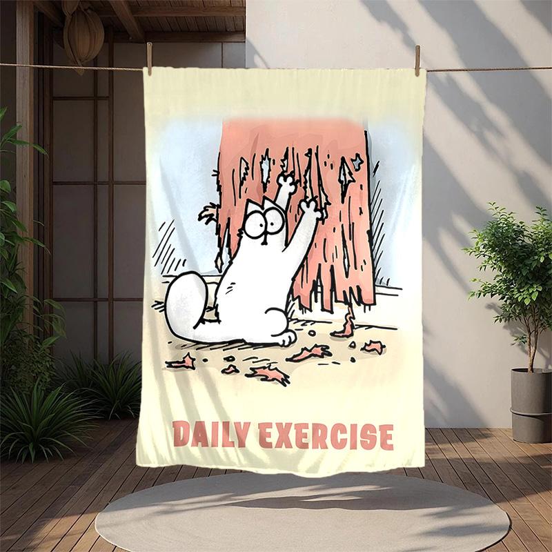 Simon's Cat Flanelldecke Weich Warm Ganzjahresdecke, Design für Camping, Autoreisen, Wandern Sofa, Bett, Büro Perfektes Geschenk für Partys