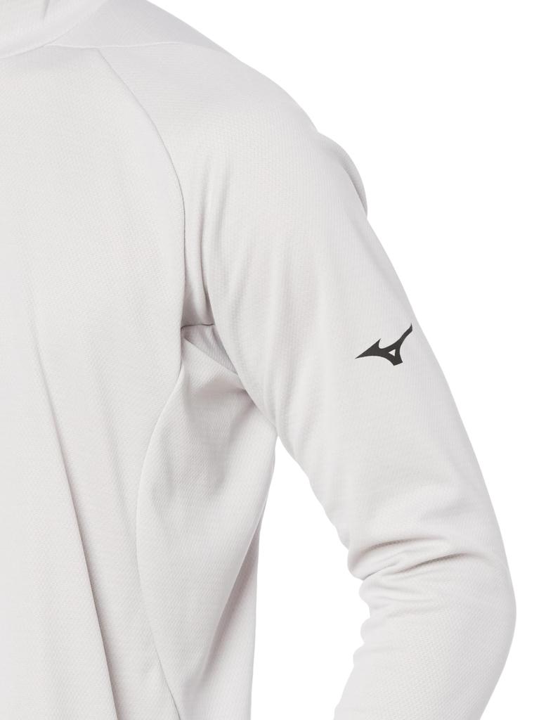 Breath Thermo Training Long Size 32MAA544 High-Neck Shirt, Sleeve, Moisture-Wicking, Heat-Generating, Gray, 2XL,