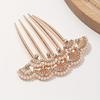 Imitation Pearl Hair Comb Five-Tooth Crystal Hairpin for Hanfu Modern Simple Metal Bun High-end Versatile Hair Accessories New