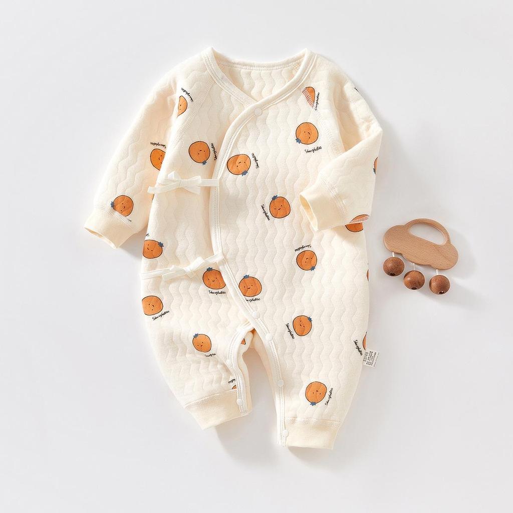 Prošívaná novorozenecká kombinéza - Teplé kojenecké oblečení na podzim/zimu, Velikost 52 (0-3 měsíce), Třída A.