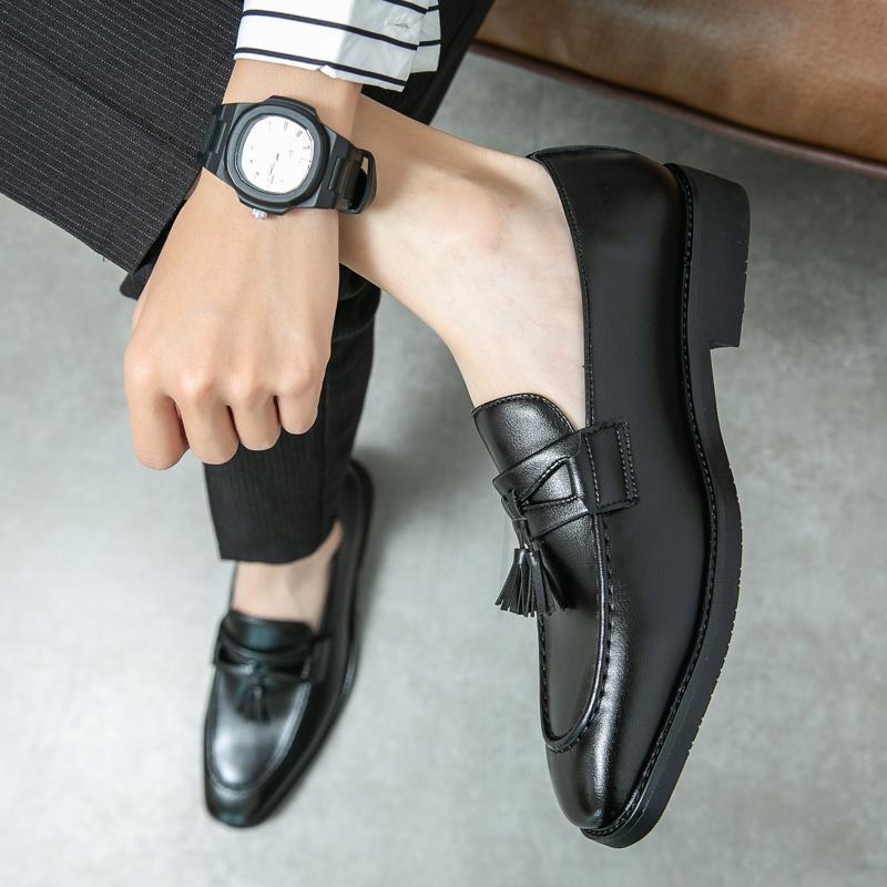 Модные классические повседневные кожаные туфли мужские дышащие удобные кожаные оксфорды — фото 7