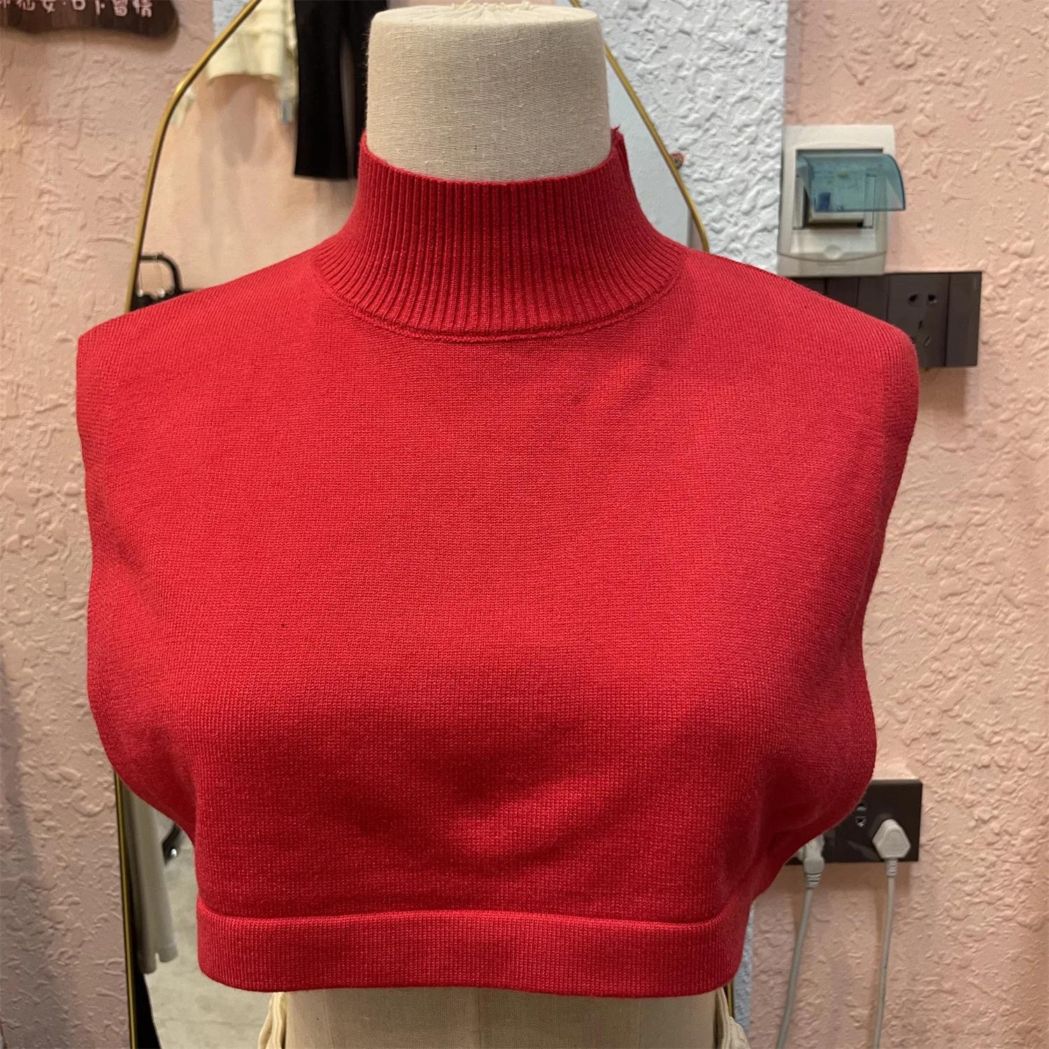 

Однотонные декоративные воротники, шарф с высоким воротником, фальшивый воротник, вязаный свитер для женщин, съемный, высокая эластичность, обычная мода