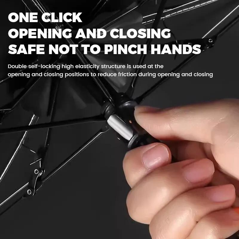 Small and Convenient 6-Bone Sunshade Umbrella with Black Glue Aluminum Alloy Windproof Umbrella Bone Sun Protection Index UPF50+