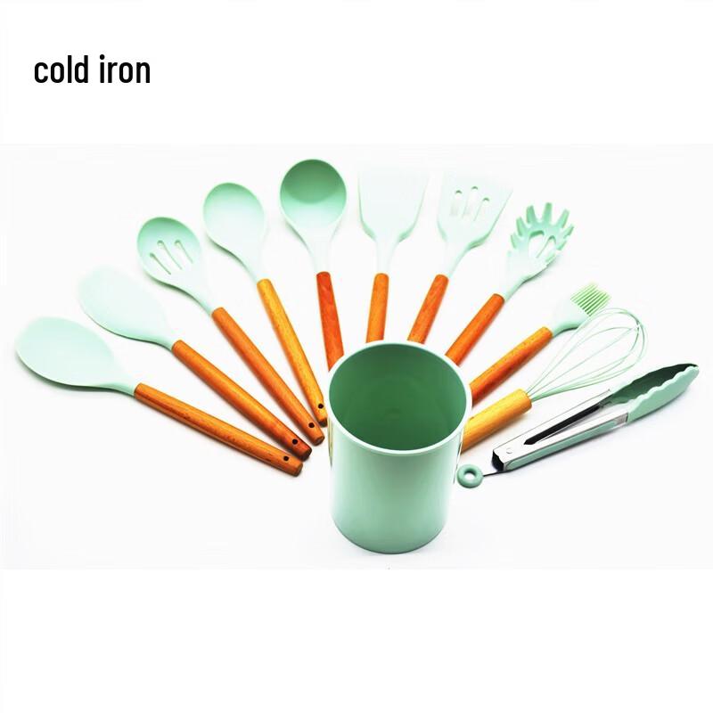

12-Piece Food-Grade Silicone & Wood Kitchen Utensil Set