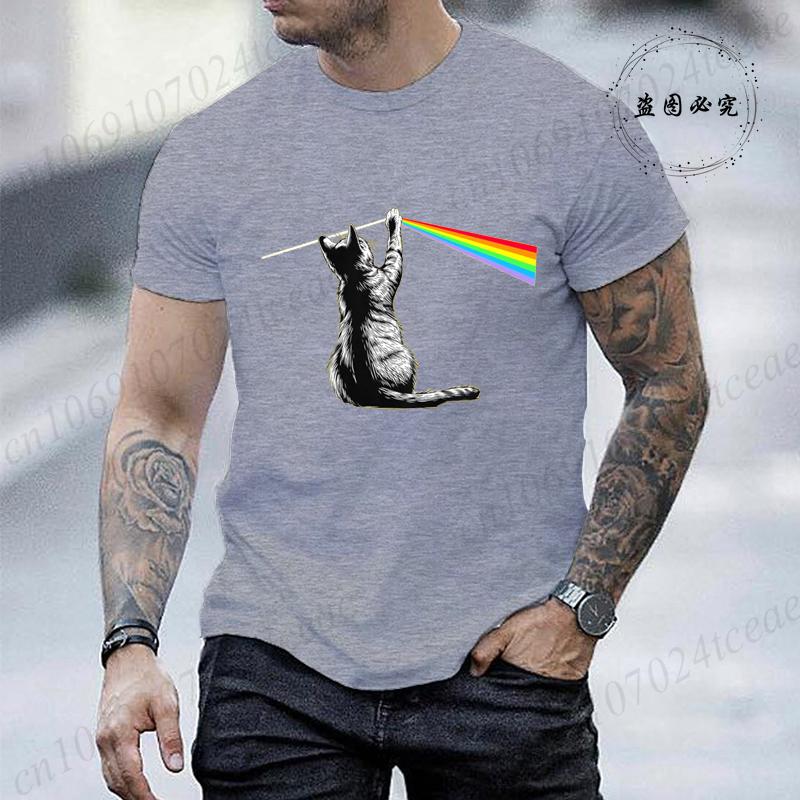 Funny Cat Rock Music Gift Men Women Funny Cat TShirt Men Women T Shirts Breathable Street Clothes Summer Fashion Casual T Shirt