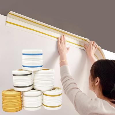 1Roll Wall Sticker Anti-collision Seam Line Skirting Line Self-adhesive Edge Strip Sticker 3D PVC Waterproof