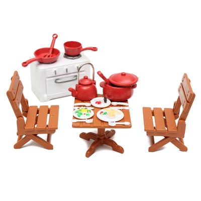 tuscom 1 set children girl toy role play mini simulation kitchenware tableware cookware