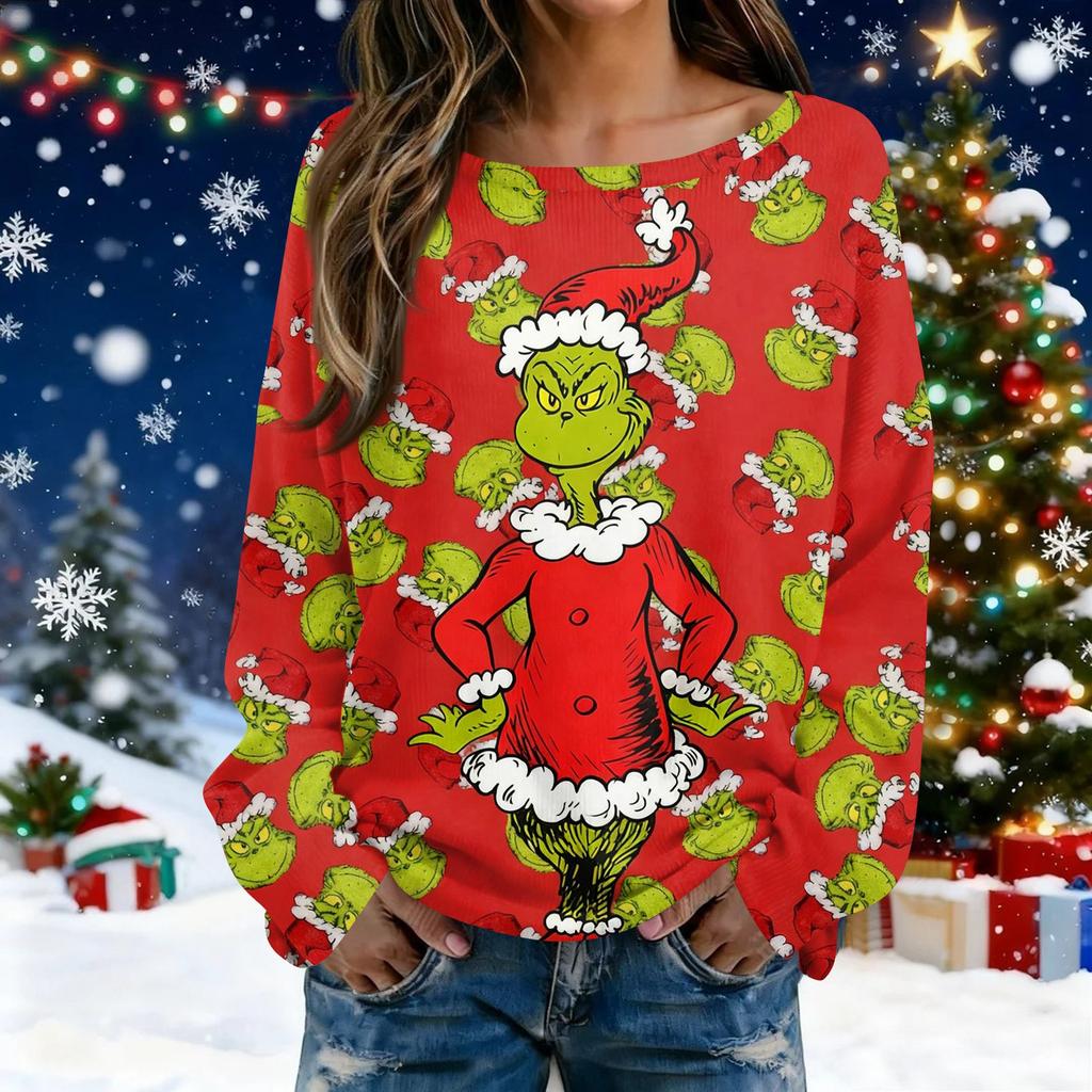 Christmas Sweatshirts For Women Knit Sweater Cute Shirt Fall Crewneck Pullover Tops