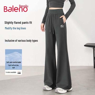Baleno Women's High-Waist Micro-Flare Straight Leg Drawstring Pants