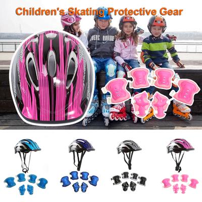 7Pcs/Set Children's Skating Protective Gear Children Kids Safety Helmet Knee