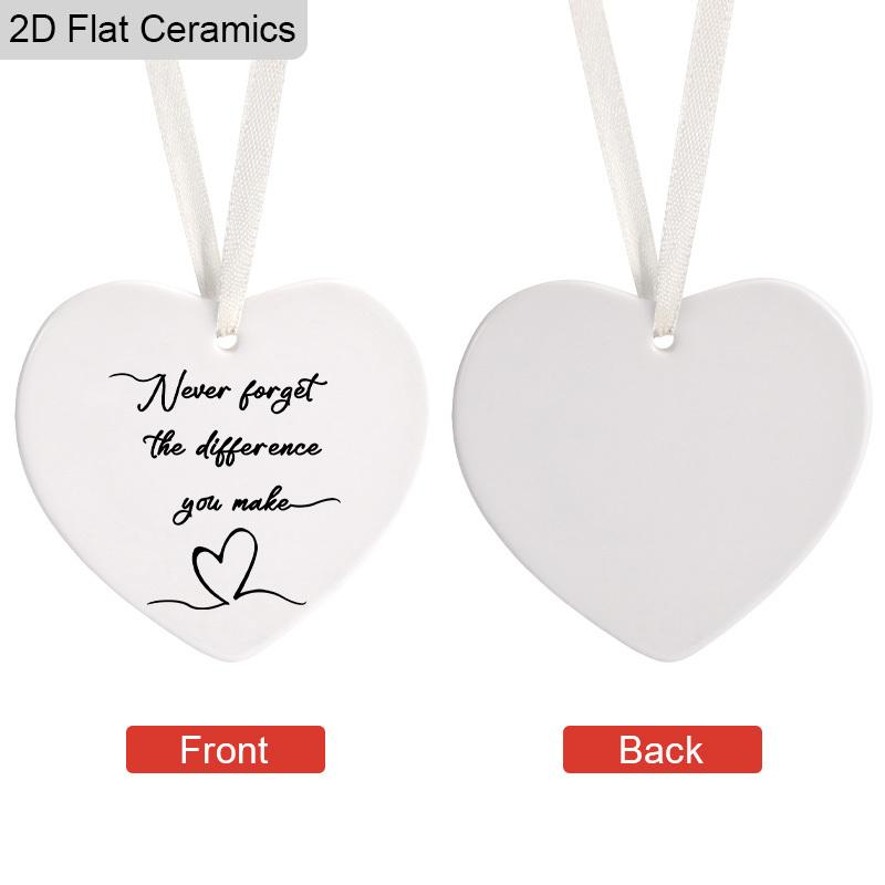 1pc ' Difference You Make' Ceramic Heart Ornament Inspirational Message Accessory Car & Home Decor Team Appreciation Decor Retirement Gift