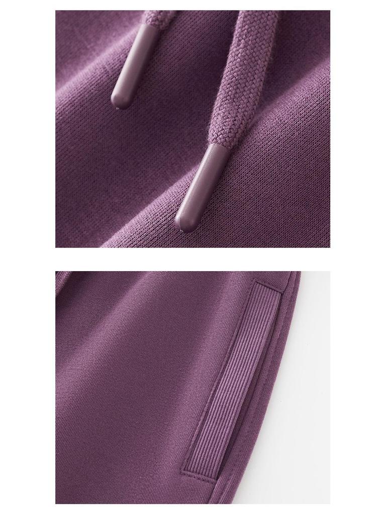 GAGN Women's High Waist Purple Straight-Leg Casual Sports Pants - Simple, Loose, and Versatile.