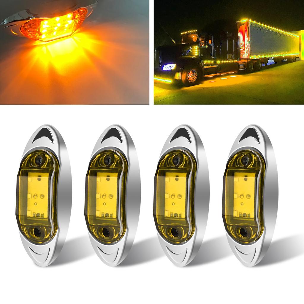 X-STYLE Side Marker LED 24V Orange 6 LED Truck Car Width Light Trailer