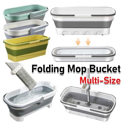 Portable Foldable Mop Bucket Rectangular Folding Washing Basin Collapsible Space-Saving Bucket for Home Bathroom Accessory