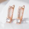 Shiny White Natural Zircon English Earrings For Women Luxury  Rose Gold Color Wedding Accessories Fine Jewelry