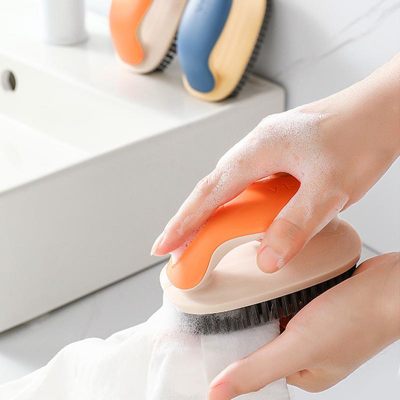 Soft Hair Shoe Laundry Brush Streamlined Shape Not Hurt Clothes Shoes With Handle Board Brush Multi-functional Cleaning Tool