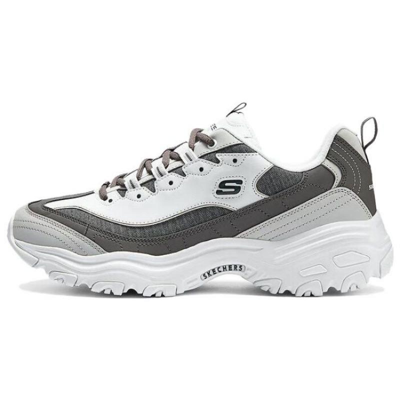 Skechers D LITES 1.0 Men Fabric Synthetic Leather Lightweight Low Top Casual Shoes White Black 894290-WGY 41