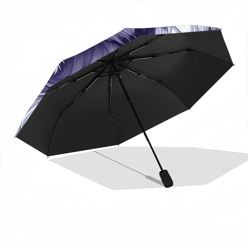 1pc Tiger Spirit Compact Travel Umbrella, Automatic Folding Lightweight Windproof 8-Bone Reinforced Design,012095