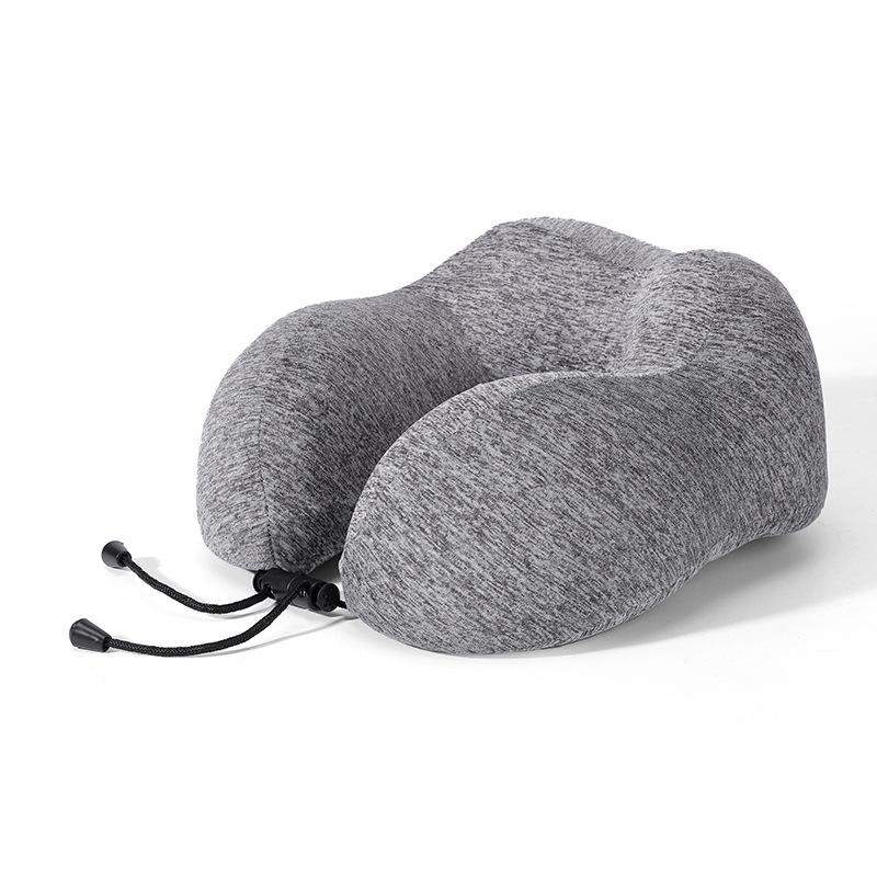 Ice Silk Memory Foam U-Shaped Neck Pillow: Customizable, Slow Rebound, Portable Headrest for Office Naps and Travel
