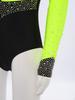 Girls Gymnastics Leotard Long Sleeve Keyhole Back Shiny Rhinestones Figure Skating Dancewear