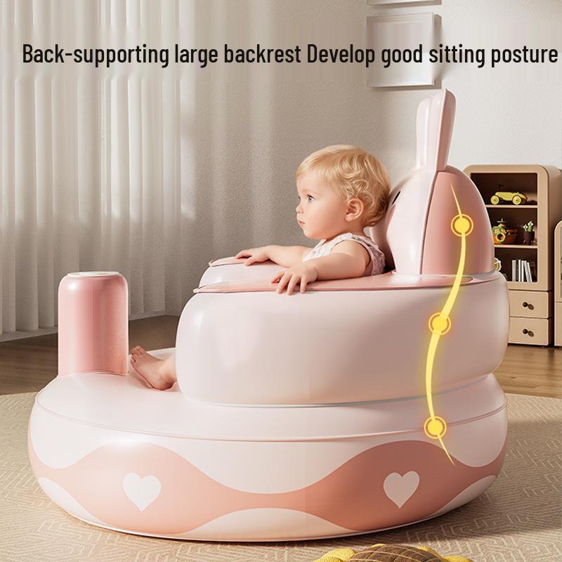 Cartoon Baby Inflatable Sofa: Portable, Anti-Fall, PVC Learning Seat