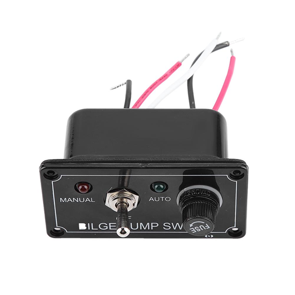 12V DC LED Indicator Bilge Pump Switch Panel Manual Off Auto for Boat Marine