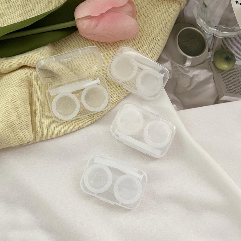 1pc Candy Color Minimalist Transparent Contact Lens Box Girls Contact Lens Case Companion Box Portable Contact Lenses Case