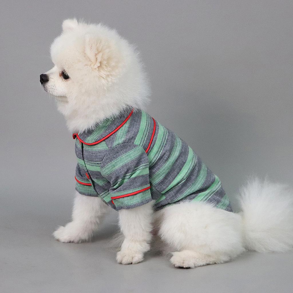 Hund Gestreiftes Muster Shirts Weiches und Bequemes Hundehemd Pyjama Haustierkleidung für Kleine Hunde Katzen