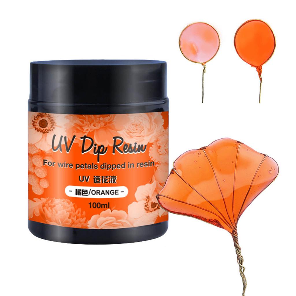 UV DIP Resin Glue for Wire Flower Petals Transparent Liquid Ultraviolets Curing Crystal Glue Jewelry Making for Beginner