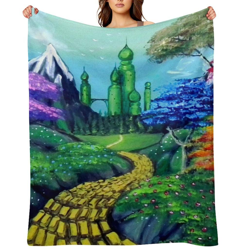 Road to the Emerald City Throw Blanket Fashion Sofas Weighted Multi-Purpose Retros Blankets