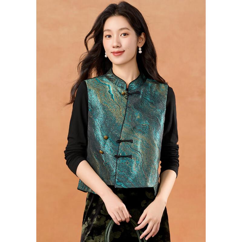 Women's New Chinese Style Stand-Collar Disc Button Vest