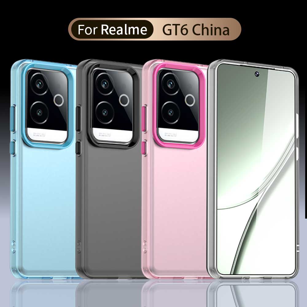 Frosted Case For Realme GT6 China Cover Realme GT6 Fundas Coque Matte Translucent PC TPU Edge Back Phone Bumper Realme GT6