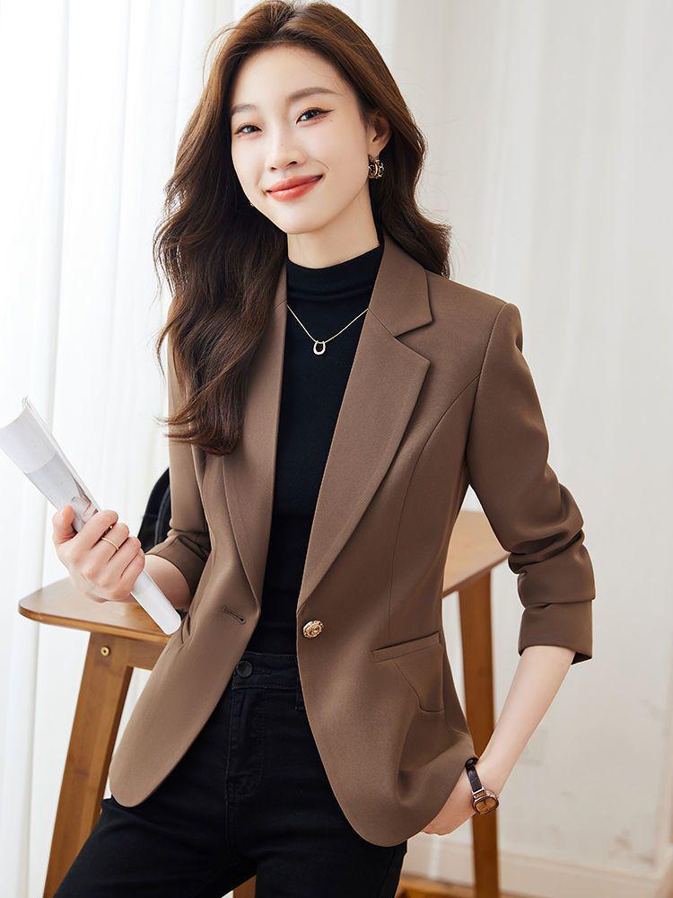 

Маленький хаки повседневный пиджак - Новая мода 2024 XXXXL кофейный