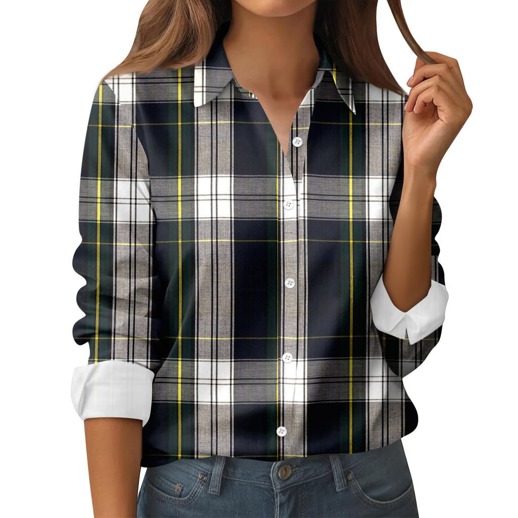 Women's Shirt Blouse Christmas Print Button Long Sleeve Casual Basic Shirt Collar Regular Top