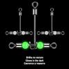 15Pcs Swivels Barrels Rolling Swivels Fishing Tackle Rig Swivels 3 Way Swivels with Glow Beads
